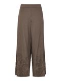 Apricot Geborduurde katoenen broek met wijde pijpen