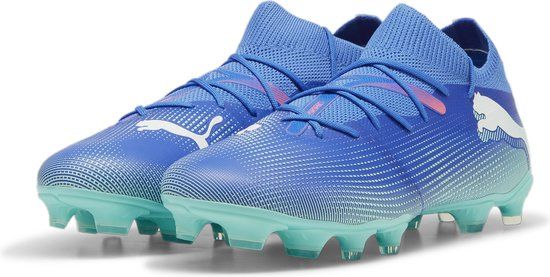 PUMA FUTURE 7 MATCH FG/AG Voetbalschoenen - Heren - Maat 42.5 - Bluemazing-PUMA White-Electric Peppermint