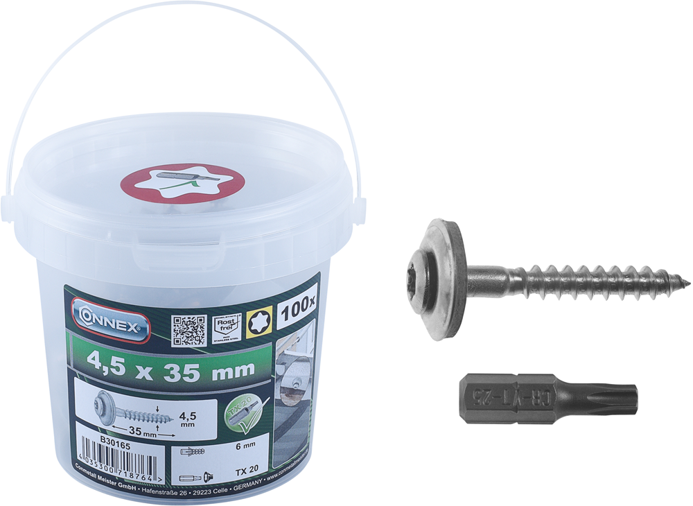 Connex Dichtingsschroef 4.5X35 Emmer 100St - B30165