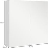 Kleankin Spiegelkast MDF 60x15x60cm Wit