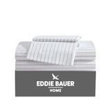 Eddie Bauer Essential Stripe White Perkal-katoenen lakens, perkal-katoenen beddengoedset, frisse en koele interieurdecoratie