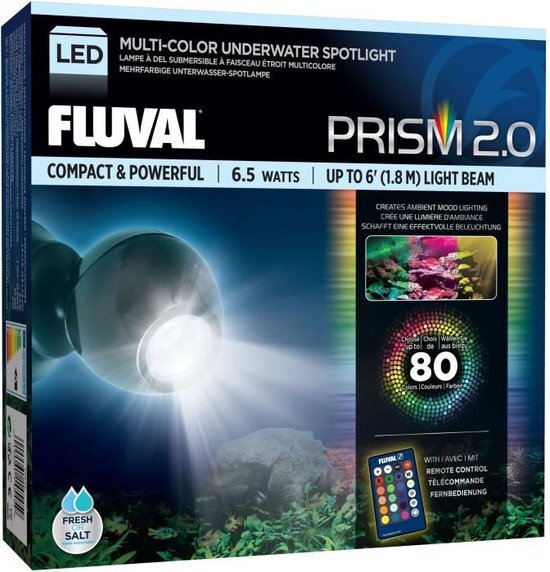 Fluval 2.0 PriSM, spotlight, led-verlichting voor zoetwater en zeewateraquaria, 6,5 W