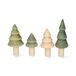 Ensemble de 4 figurines pour bougeoir couronne, bois, arbres