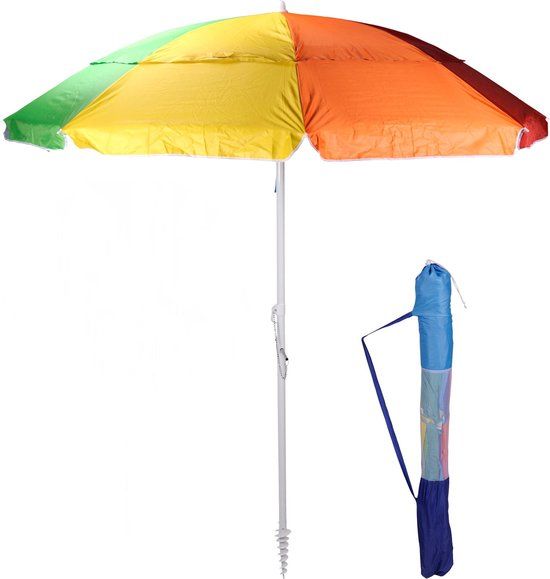 Tom Strandparasol 220 cm - Multicolor - Nylon/Aluminium - Rond