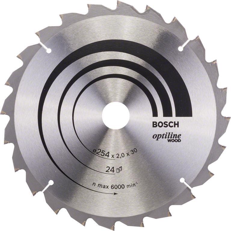 Bosch Professional Cirkelzaagblad voor Hout | Optiline | Ø 254mm Asgat 30mm 24T - 2608640434