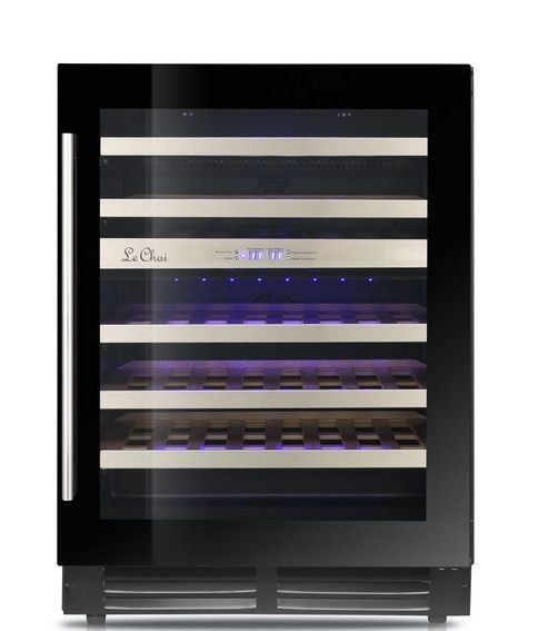 LE CHAI LBN 468 Ingebouwde Wijnkoeler - 46 Flessen - Zwart