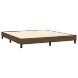vidaXL Boxspring met matras stof donkerbruin 180x200 cm