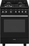 Smeg CX61GMBLNLK - Gasfornuis - 60 cm - Zwart