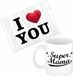 Bellatio Decorations Mama jarig/Moederdag cadeau drink mok/beker + grote I Love you wenskaart