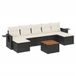 vidaXL 8-delige Loungeset met kussens, polyrattan, zwart