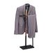 Relaxdays dressboy, modern, voor jasjes & broeken, HxBxD: 107x48x20 cm, metaal & houtlook, slaapkamer, zwart/natuur