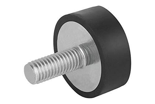 KIPP - Bedienteile | Normelemente KIPP rubberen buffer K0571 zwart, cilindrisch met buitendraad M10X28, rubber van elastomeer-natuurlijk rubber 45 mm. 70mm zwart