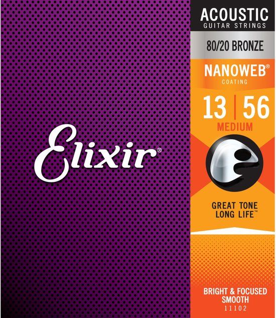 Elixir EL-11102 Nanoweb coating snaren medium - Elektrische gitaar snaren - 0.013 - 0.056 inch - 1 paar