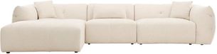 Hioshop Positano chaise longue bank 3 sierkussens links beige.