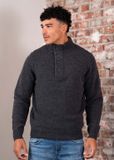 Barbour Trui Wol Patch Antraciet - Maat XXL - Heren - Quarter zip