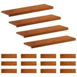 vidaXL - Trap - Tread - 16 - st - 90 - x - 25 - x - 2 - cm - Bruin - Massief - Eikenhout