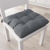 PETTI Artigiani Italiani - Zitkussen voor keukenstoel, set van 6 kussens voor keukenstoelen, van katoen met linten, donkergrijs, 100% Made in Italy