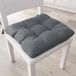 PETTI Artigiani Italiani - Zitkussen voor keukenstoel, set van 6 kussens voor keukenstoelen, van katoen met linten, donkergrijs, 100% Made in Italy