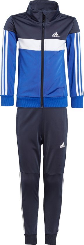 adidas Sportswear Tiberio 3-Stripes Colorblock Shiny Trainingspak Kids - Kinderen - Blauw- 104