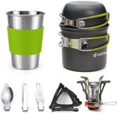 PromoHome Set de cuisine d'extérieur complet - Équipement de cuisine de camping léger avec réchaud