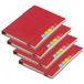 Merkloos Schoolschrift / notitieboekje - 4x - A6 formaat - 70 gelinieerde pagina's - rood - met balpen
