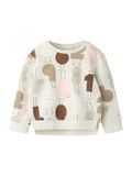 NAME IT Sweatshirt 'NMFOLYDIA' bruin / grijs gemêleerd / rosa / wit