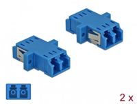 Delock Optical Fiber Coupler LC Duplex female to LC Duplex female Single-mode 2 pieces blue