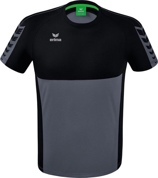 Erima Six Wings Sportshirt Mannen - Maat L - Zwart/Grijs