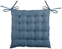 Merkloos Stof Textile stoelkussen BEA - blauw - 40 x 40 x 4 cm