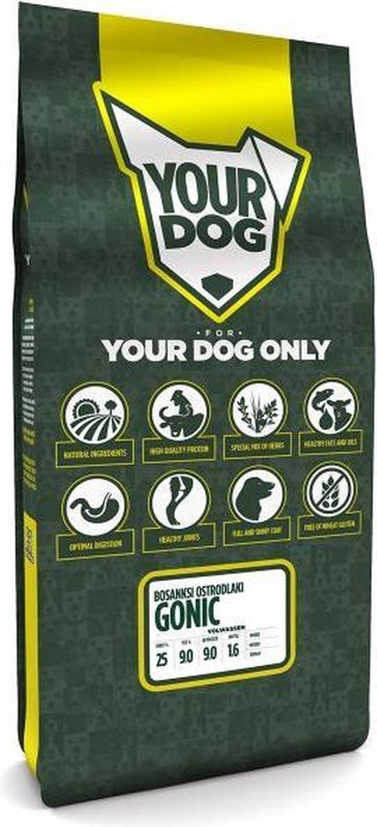 Yourdog Volwassen 12 kg bosanksi ostrodlaki gonic hondenvoer