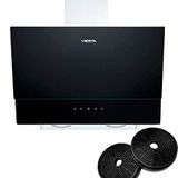 Viesta DH600XC afzuigkap, 60 cm, met sensorbediening, LED, glas en roestvrij staal, zwart
