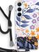Case Company® - Samsung Galaxy A35 5G Case with Cord - Flowers with blue leaves - Black Cord - Back Cover