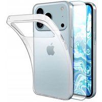 Apple iPhone 17 Pro Max - housse etui silicone gel fine + film ecran - TRANSPARENT TPU
