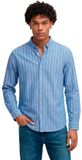 Superdry Preppy Oxford Overhemd Relaxed Pasvorm Heren Lange Mouwen Shirts L Katoen Gestreept Twin Chalk Blue Stri