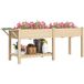 Carré potager sur pieds 2 bacs tablette étagère inférieure 207 x 59 x 78 cm bois naturel