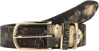 b.belt Riem Cuno Ledergürtel W85 Black / Gold Metallic Zwart Veelkleurig