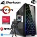 SHARKOON PC Gaming - Ryzen 5 5600G 6x 4,4GHz - 32Go DDR4 RAM - 512 M.2 SSD - Boîtier RGB avec verre trempé - WLAN