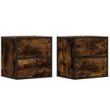 VidaXL Nachtkastjes 2 stuks wandgemonteerd 40x31x39,5cm gerookt eikenkleur