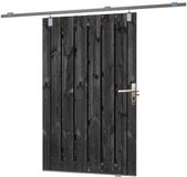 Tuindeco Schuifdeur schutting - Zwart - 130 x 195 cm