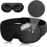New Age Devi - Luxe Slaapmasker: 100% Verduisterend, 3D Ademend Traagschuim, Zwart