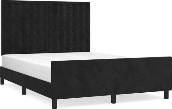 vidaXL Bedframe Zwart Fluweel 140x190 cm