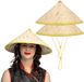 Merkloos Boland Aziatische hoed - 4x - H40 cm - Azie hoed - strohoed - verkleed hoeden - carnaval - japans - chinees - azie
