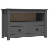 vidaXL TV meubel & entertainment center 79x35x52 cm massief grenenhout grijs