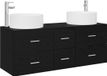 vidaXL Badkamermeubelset 3 st Zwart 49,5 x 44,5 x 65,5 cm Bewerkt hout