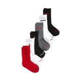 Jordan 6 paar Crew sokken voor jongens (5Y-7Y), rood/zwart, 3, rood, 9-11