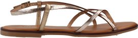 Les Tropéziennes Monagum leren sandalen goud