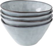 Dutch Rose Organic Kommen set van 4 - Blauw - Ø14cm - Stoneware