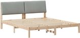 vidaXL Bedframe Bruin en lichtgrijs 200 x 200 cm Massief grenenhout