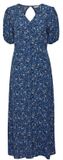 b.young Dames jurk Byflouri Viscose Gebloemd Kort V-hals Korte mouw Franse blauwe mix Maat 34