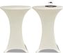 vidaXL Statafelhoes Stretch Ø80cm Crème (2 stuks)